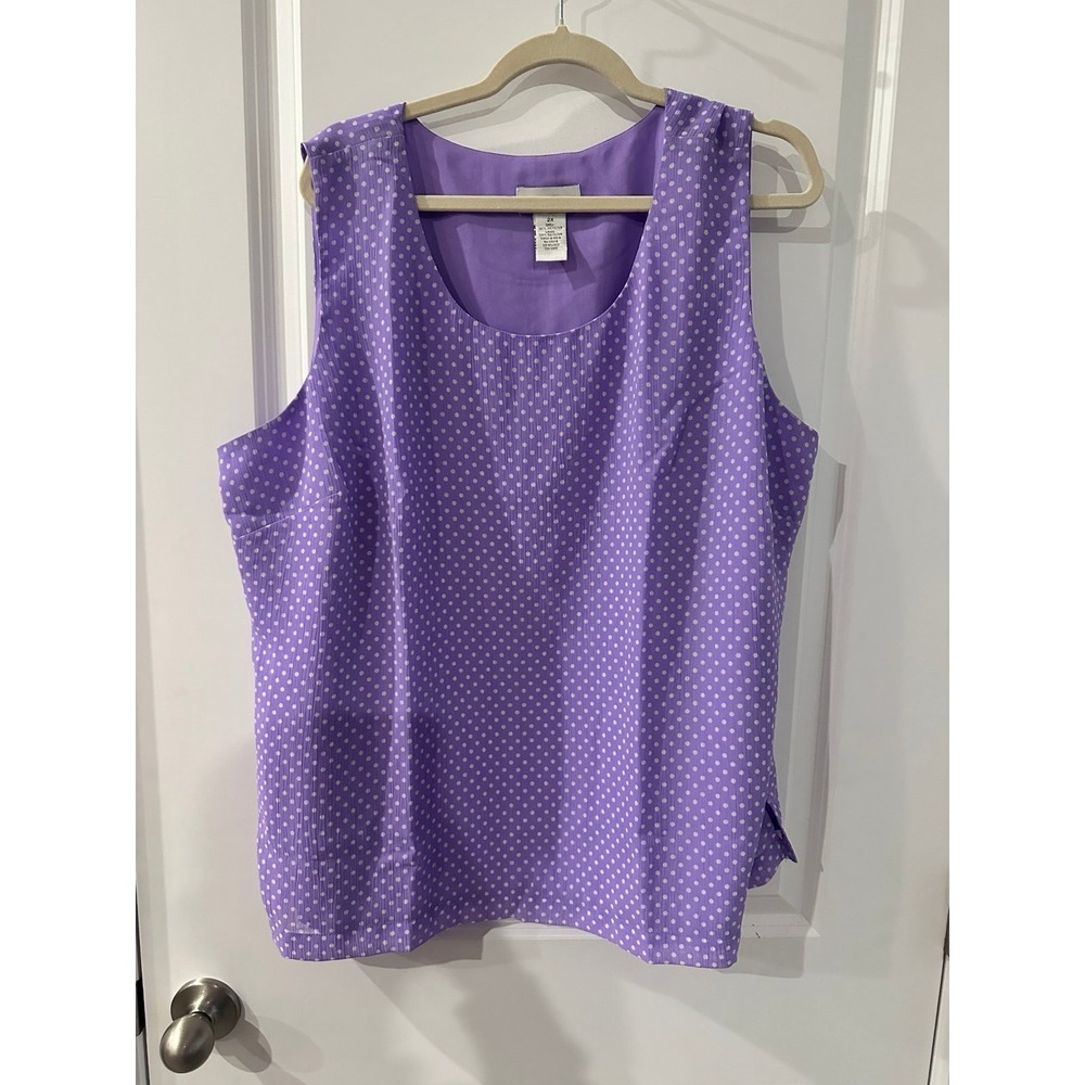 Draper's & Damon's Polka Dot Top Sleeveless Summer size 2X